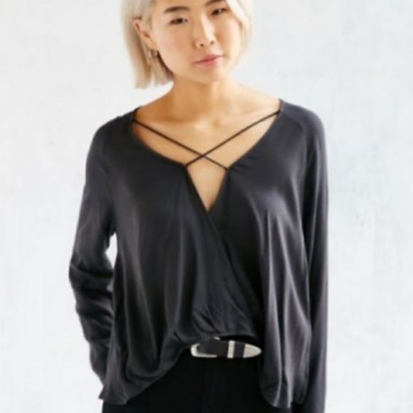 silence + noise Tops - Silence + Noise Black Blouse